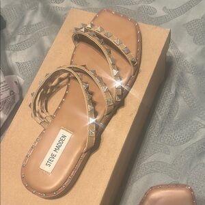 Steve Madden Tan Studded Sandals